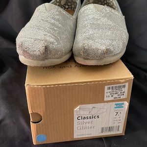 Silver glitter Toms